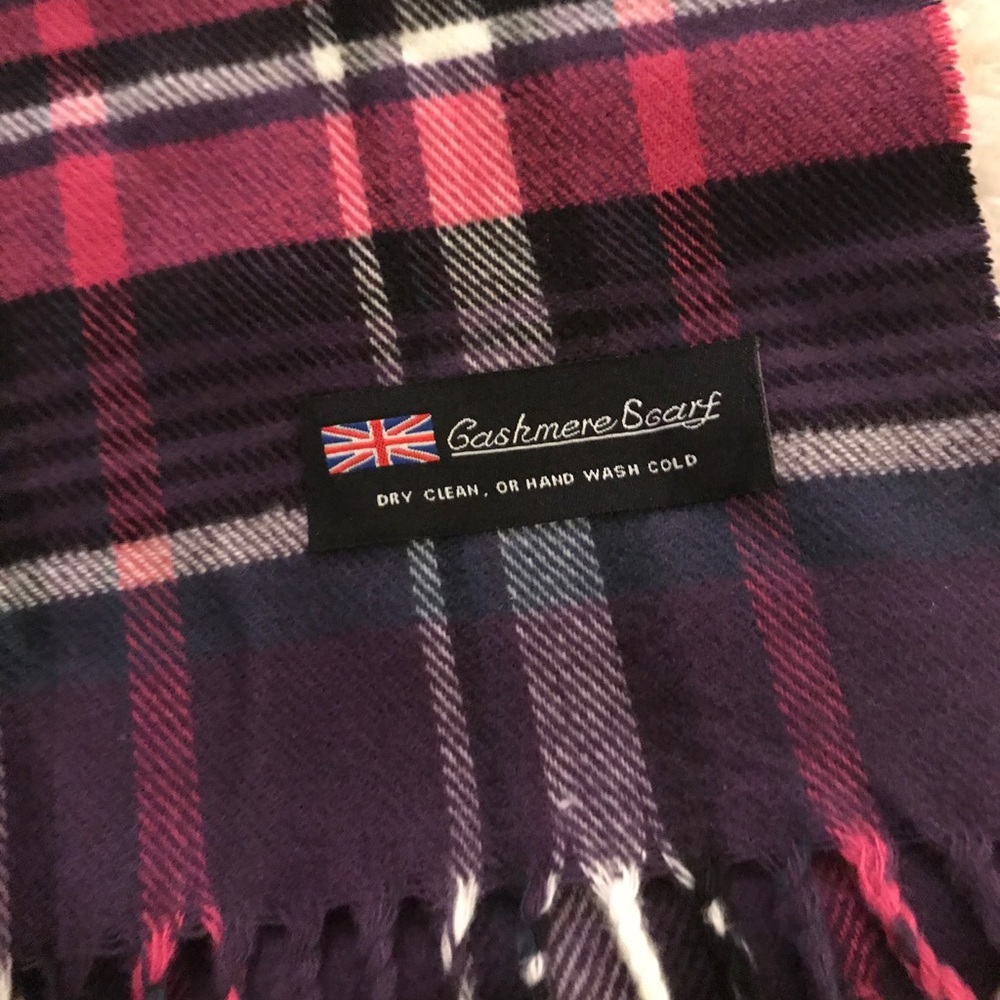 Cashmere Pink and Purple Plaid Scarf